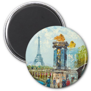 Gemälde im Pariser Eiffelturm Magnet