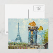 Gemälde im Pariser Eiffelturm Postkarte (Vorne/Hinten)