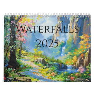 Gemälde im Wasserfall 2025 Kalender