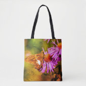 Gemälde Lady Butterfly Wild Aster Blume Kunst Tasche (Vorderseite)