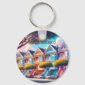 Gemälde Ladys Viktorianisch San Francisco Souvenir Schlüsselanhänger (Rückseite)