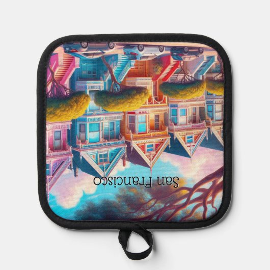 Gemälde Ladys Viktorianisch San Francisco Souvenir Topflappen (Vorderseite)