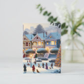 Gemälde Ladys Weihnachtsmagie San Francisco Postkarte (Stehend Vorderseite)