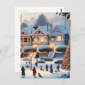 Gemälde Ladys Weihnachtsmagie San Francisco Postkarte (Vorne/Hinten)