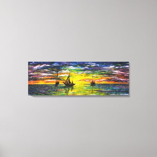 Gemälde Leinwand Druckboote bei Sonnenuntergang (Vorderseite)