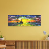 Gemälde Leinwand Druckboote bei Sonnenuntergang (Insitu (Wohnzimmer))