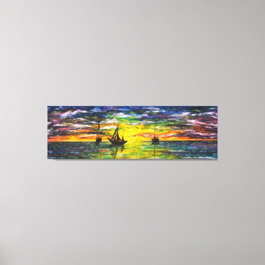 Gemälde Leinwand Druckboote bei Sonnenuntergang (Vorderseite)