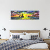 Gemälde Leinwand Druckboote bei Sonnenuntergang (Insitu (Schlafzimmer))
