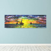 Gemälde Leinwand Druckboote bei Sonnenuntergang (Insitu (Holzboden))
