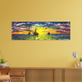 Gemälde Leinwand Druckboote bei Sonnenuntergang (Insitu (Wohnzimmer))