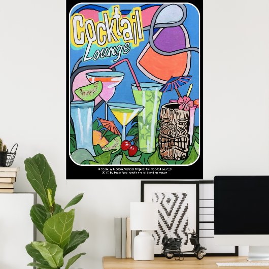Gemälde "Mid Century Mod Tropical Tiki Lounge" übe Poster (Heimbüro)