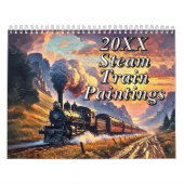 Gemälde mit Dampfzug, 12 unterschiedlich, Kalender (Titelbild)