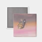 Gemälde mit dem Schmetterling im Flug Magnet (Vorderseite/Rückseite)