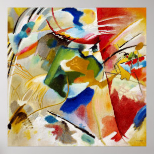 Gemälde mit grünem Zentrum, W. Kandinsky Abstract Poster