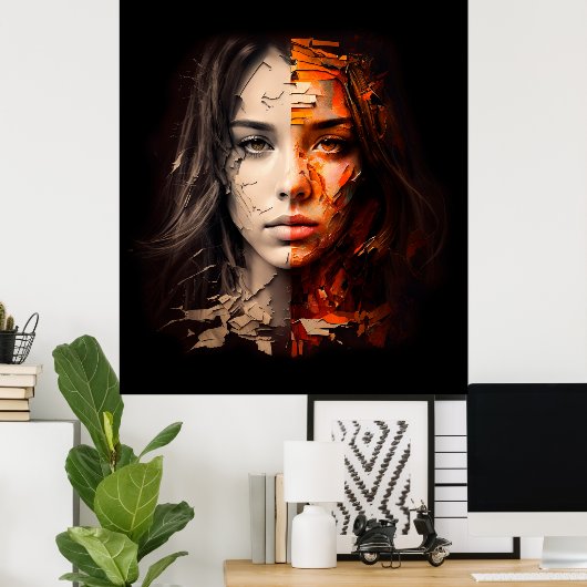 Gemälde mit Verlassen oder nach rechts gespaltenem Poster (Heimbüro)