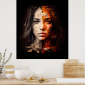 Gemälde mit Verlassen oder nach rechts gespaltenem Poster (Küche)