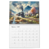 Gemälde mit Wasserfarben aus Dampfzug Kalender (Feb 2027)