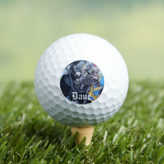 Gemälde mittelalterlicher Ritter, die auf Pferden Golfball (Insitu T-Shirt)