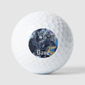 Gemälde mittelalterlicher Ritter, die auf Pferden Golfball (Vorderseite)