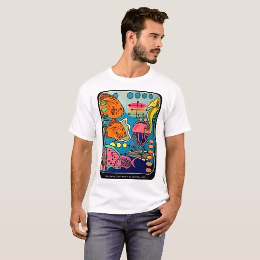 Gemälde "Modern Ocean Aquatic" aus dem Mittelalter T-Shirt (Vorne ganz)