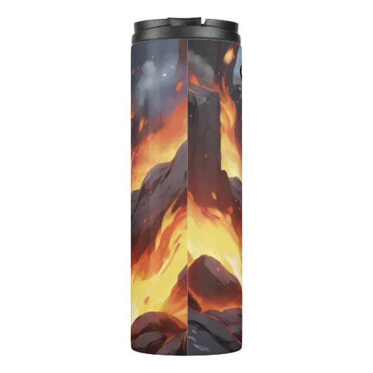 Gemälde Pokémon Charmander im Vulkan Thermosbecher (Rückseite)