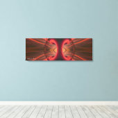 Gemälde: Rote und schwarze abstrakte Kunst Leinwanddruck (Insitu (Holzboden))