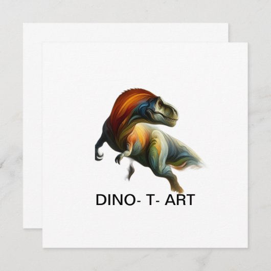 🦖 Gemälde traditioneller Kunst eines DINO-T Einladung (Vorne/Hinten)