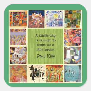 Gemälde und Zitat von Paul Klee, Quadratischer Aufkleber