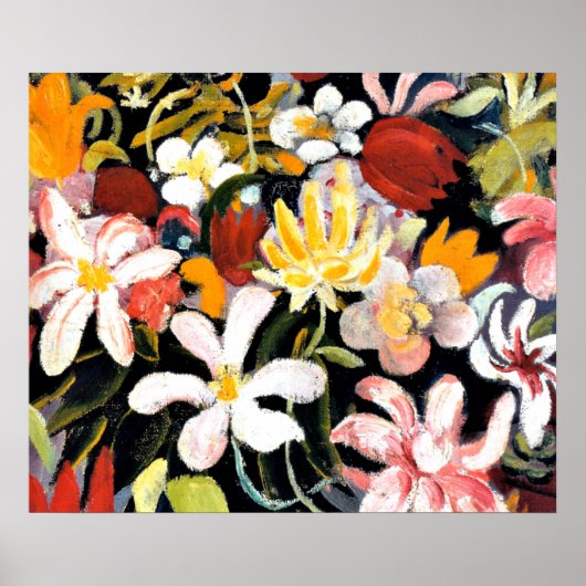 Gemälde von August Macke, Blumen Teppich Poster (Vorne)