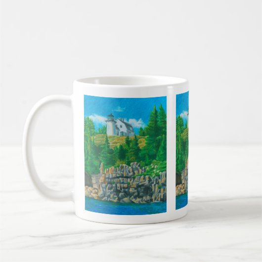Gemälde von Bear Island Light Kaffeetasse (Links)