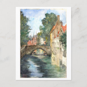 Gemälde von Brügge, Belgien, Postkarte