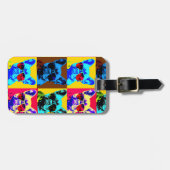 Gemälde von Bulldoggen im Pop-Art-Stil Gepäckanhänger (Vorderseite horizontal)