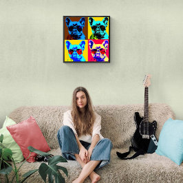 Gemälde von Bulldoggen im Pop-Art-Stil Poster
