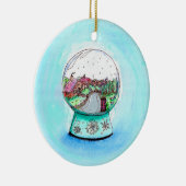 Gemälde von English Village Snow Globe Keramik Ornament (Rechts)