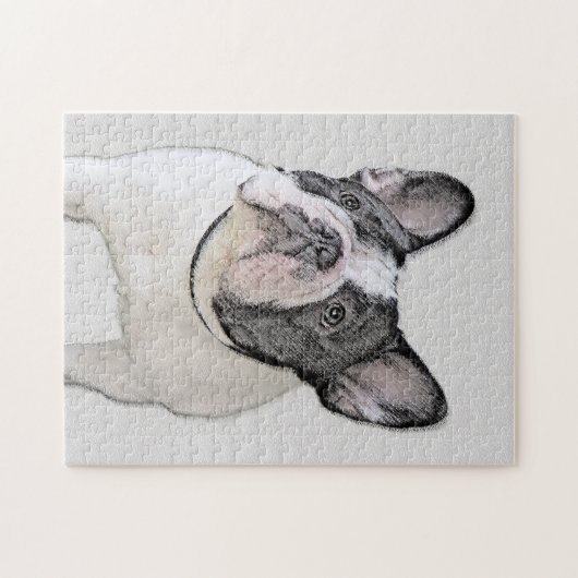 Gemälde von Französisch-Bulldog (Brindle Pied) - H Puzzle (Horizontal)