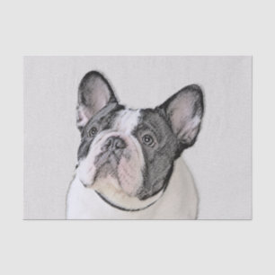Gemälde von Französisch-Bulldog (Brindle Pied) - H Seidenpapier