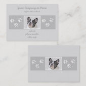 Gemälde von Französisch-Bulldog (Brindle Pied) - H Visitenkarte (Vorne/Hinten)