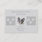 Gemälde von Französisch-Bulldog (Brindle Pied) - H Visitenkarte (Vorderseite)