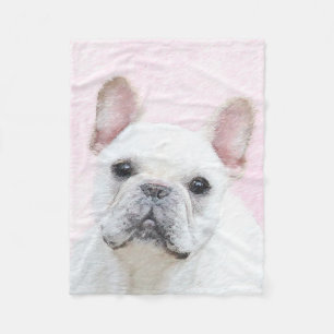 Gemälde von Französisch-Bulldog (Cream/White) - Fleecedecke