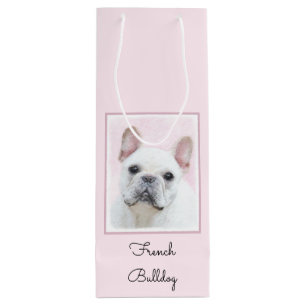 Gemälde von Französisch-Bulldog (Cream/White) -  Geschenktüte Für Weinflaschen