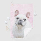 Gemälde von Französisch-Bulldog (Cream/White) - Hu Golfhandtuch (Insitu)
