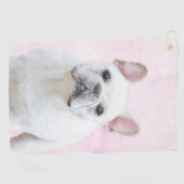 Gemälde von Französisch-Bulldog (Cream/White) - Hu Golfhandtuch (Horizontal)