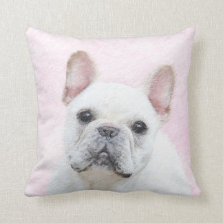 Gemälde von Französisch-Bulldog (Cream/White) - Hu Kissen