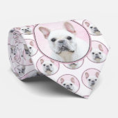 Gemälde von Französisch-Bulldog (Cream/White) - Hu Krawatte (Gerollt)