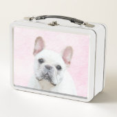 Gemälde von Französisch-Bulldog (Cream/White) - Hu Metall Brotdose (Vorderseite)