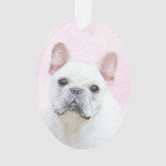 Gemälde von Französisch-Bulldog (Cream/White) - Hu Ornament (Rückseite)