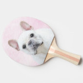 Gemälde von Französisch-Bulldog (Cream/White) - Hu Tischtennis Schläger (Seitenansicht)