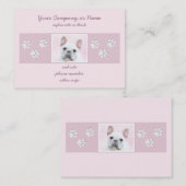 Gemälde von Französisch-Bulldog (Cream/White) - Hu Visitenkarte (Vorne/Hinten)