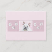 Gemälde von Französisch-Bulldog (Cream/White) - Hu Visitenkarte (Rückseite)