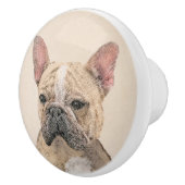 Gemälde von Französisch-Bulldog (Sable) - Niedlich Keramikknauf (Rechts)